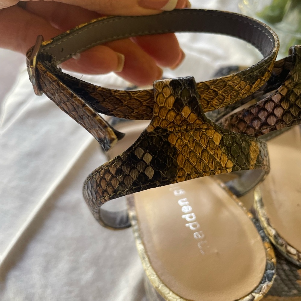 MADDEN GIRL Dancerr Faux Snakeskin chunky block heels EUC - Picture 8 of 9